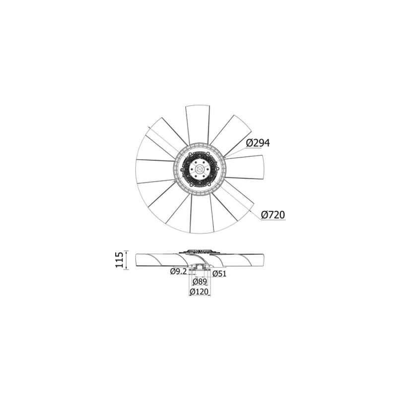 Ventilateur, refroidissement du moteur MAHLE CFF 412 000S