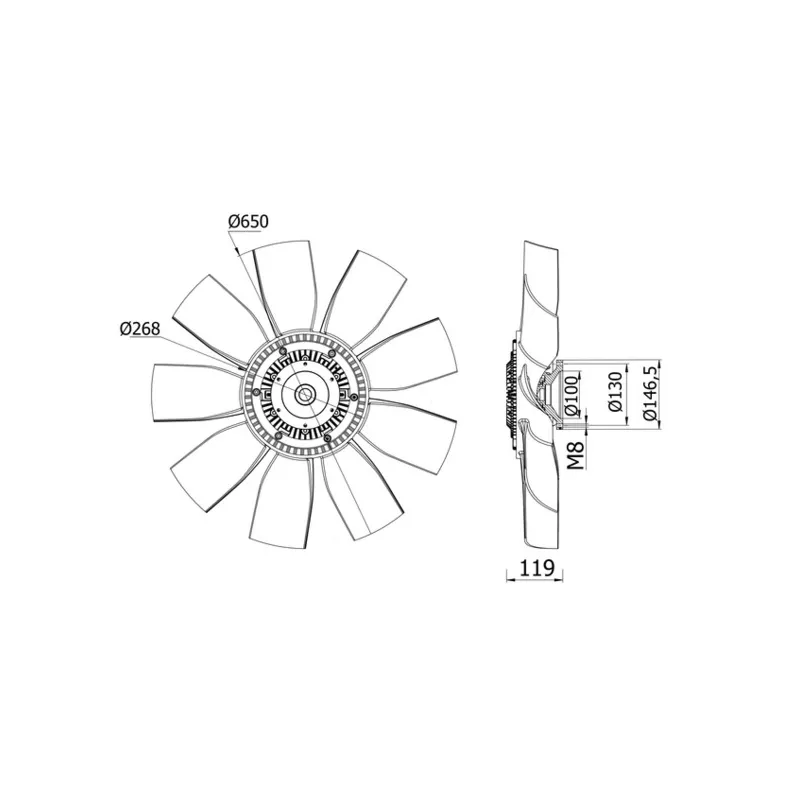Ventilateur, refroidissement du moteur MAHLE CFF 417 000S