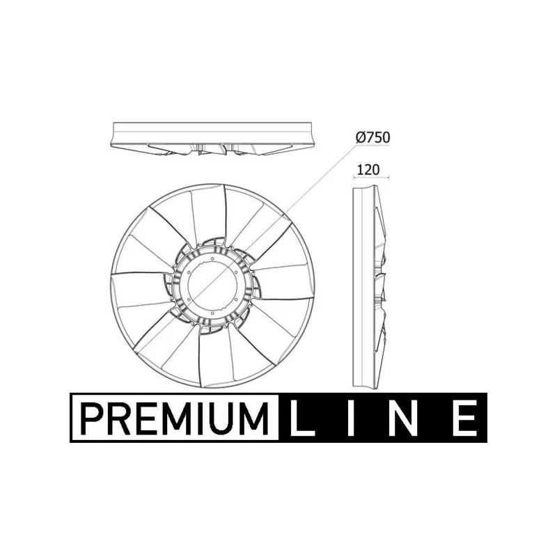 Roue du souffleur, refroidissementdu moteur MAHLE CFW 94 000P
