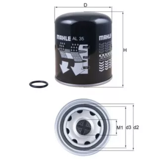 Cartouche de dessicateur, système d'air comprimé MAHLE AL 35