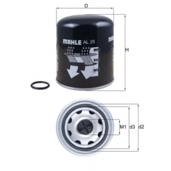 Cartouche de dessicateur, système d'air comprimé MAHLE AL 25