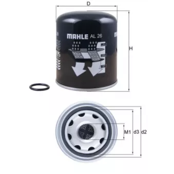 Cartouche de dessicateur, système d'air comprimé MAHLE AL 26