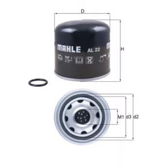 Cartouche de dessicateur, système d'air comprimé MAHLE AL 22