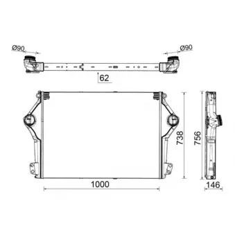 Intercooler, échangeur MAHLE CI 561 000P