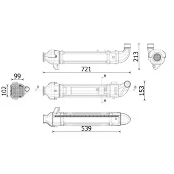 Radiateur, réaspiration des gaz d'échappement MAHLE