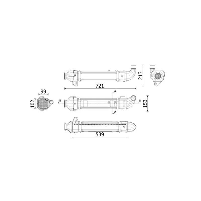 Radiateur, réaspiration des gaz d'échappement MAHLE CE 45 000P