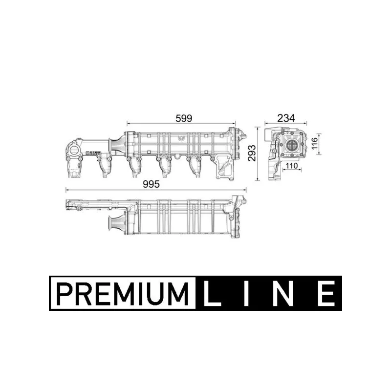 Radiateur, réaspiration des gaz d'échappement MAHLE CE 37 000P