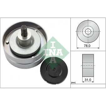 Poulie renvoi/transmission, courroie trapézoïdale à nervures INA