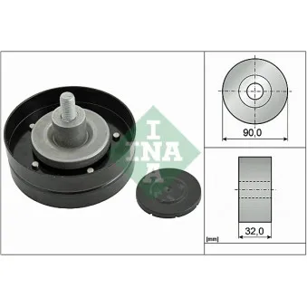 Poulie renvoi/transmission, courroie trapézoïdale à nervures INA