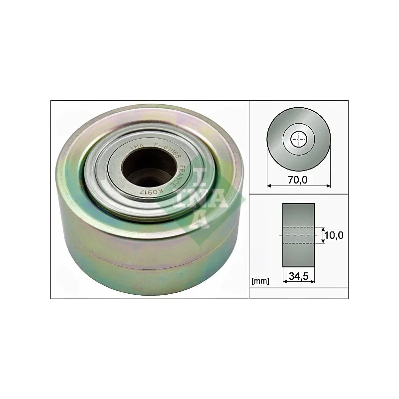 Poulie renvoi/transmission, courroie trapézoïdale à nervures INA 532 0787 10