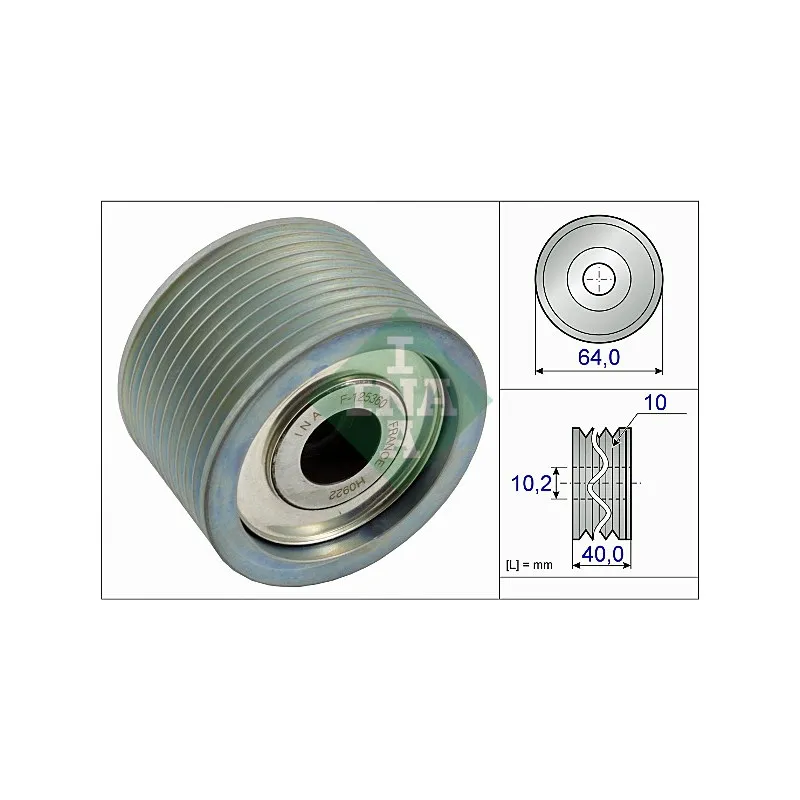 Poulie renvoi/transmission, courroie trapézoïdale à nervures INA 532 0662 10