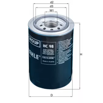 Filtre, système hydraulique de travail KNECHT HC 98