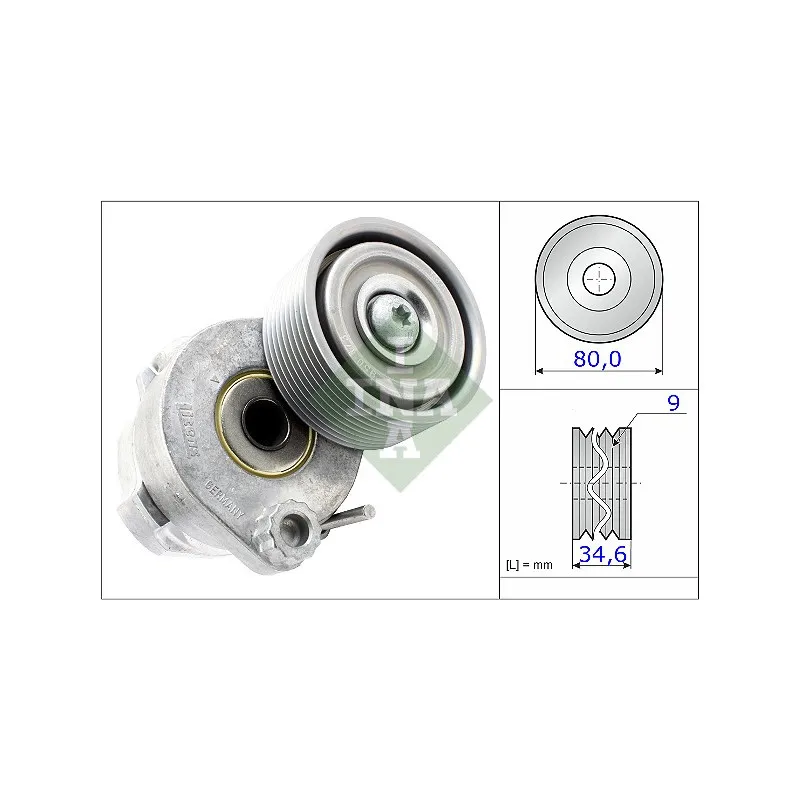 Poulie-tendeur, courroie trapézoïdale à nervures INA 531 0605 30