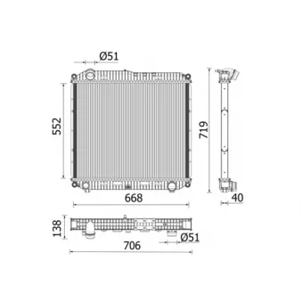 Radiateur, refroidissement du moteur MAHLE CR 2608 000P
