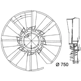 Roue du souffleur, refroidissementdu moteur MAHLE