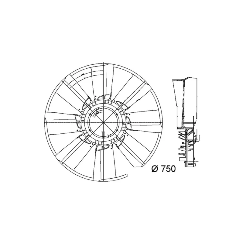 Roue du souffleur, refroidissementdu moteur MAHLE CFW 34 000P