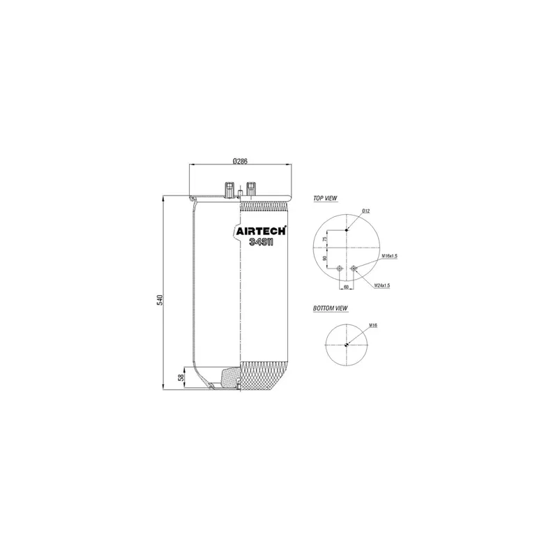 Ressort pneumatique, suspension pneumatique C.E.I. 261.065