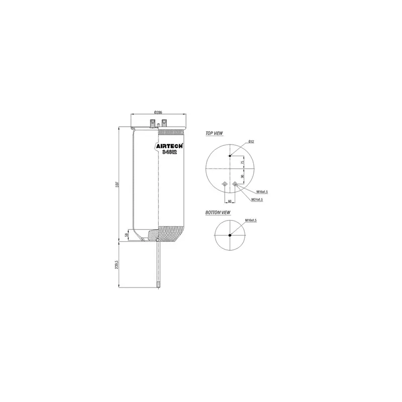 Ressort pneumatique, suspension pneumatique C.E.I. 261.066