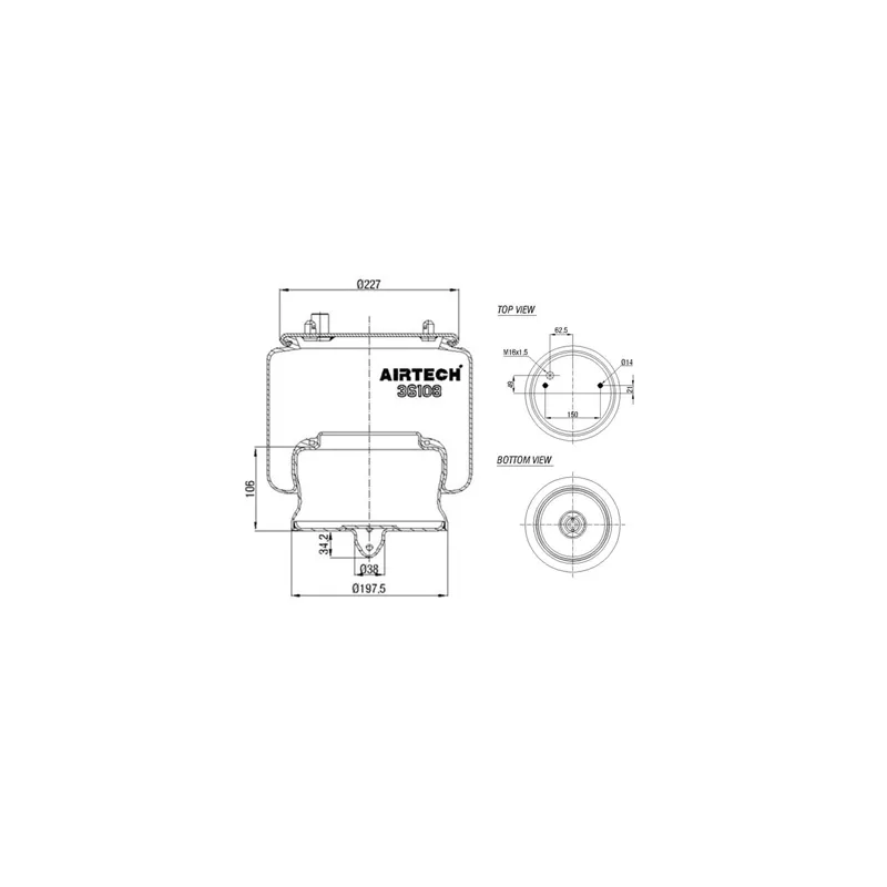 Ressort pneumatique, suspension pneumatique C.E.I. 262.584