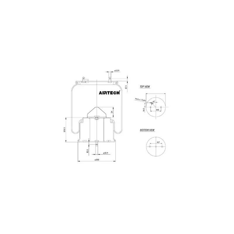 Ressort pneumatique, suspension pneumatique C.E.I. 262.573