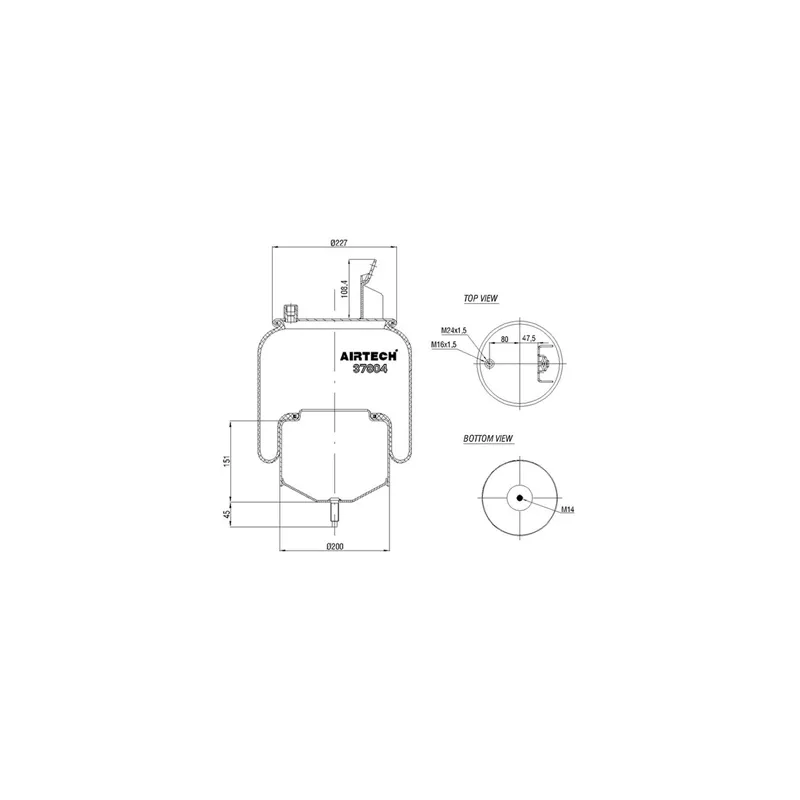 Ressort pneumatique, suspension pneumatique C.E.I. 262.587