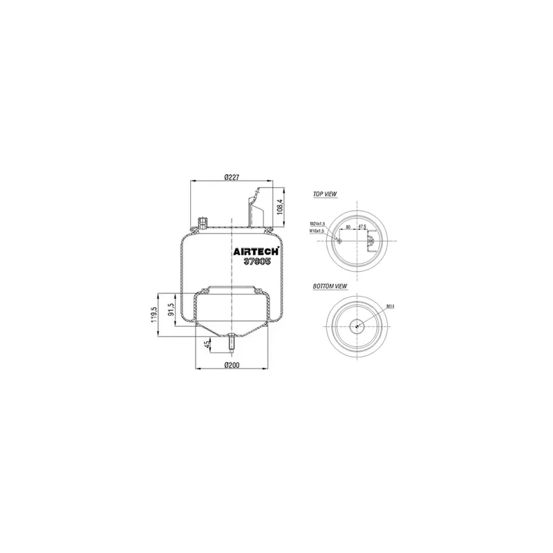 Ressort pneumatique, suspension pneumatique C.E.I. 262.588