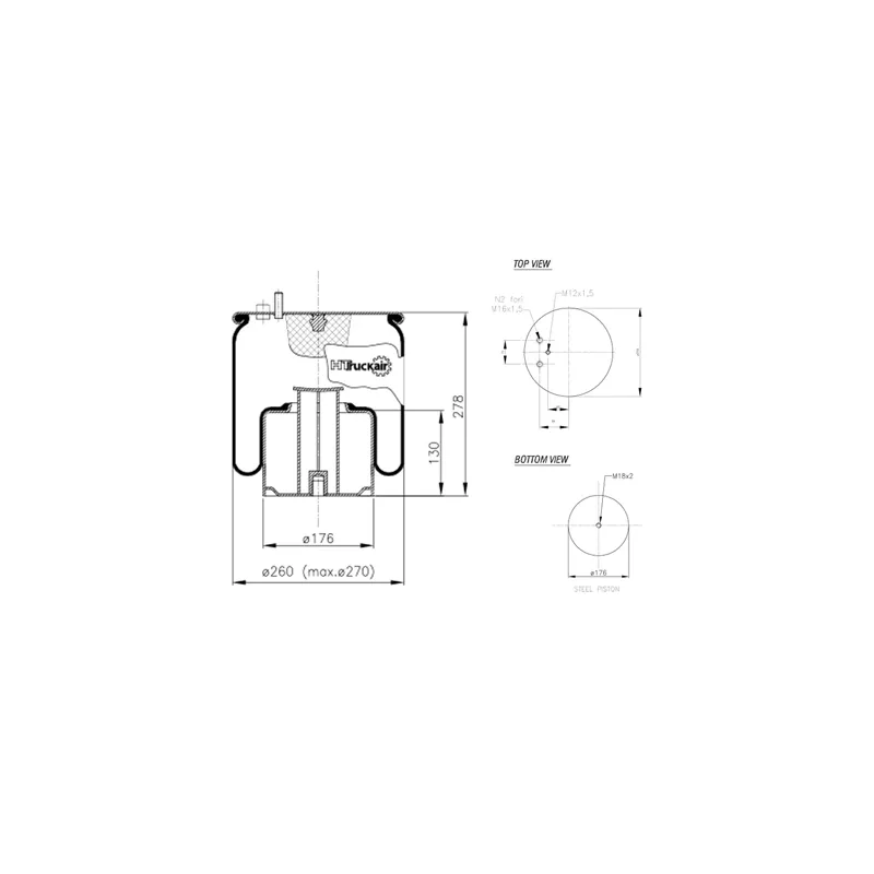 Ressort pneumatique, suspension pneumatique C.E.I. 562.060