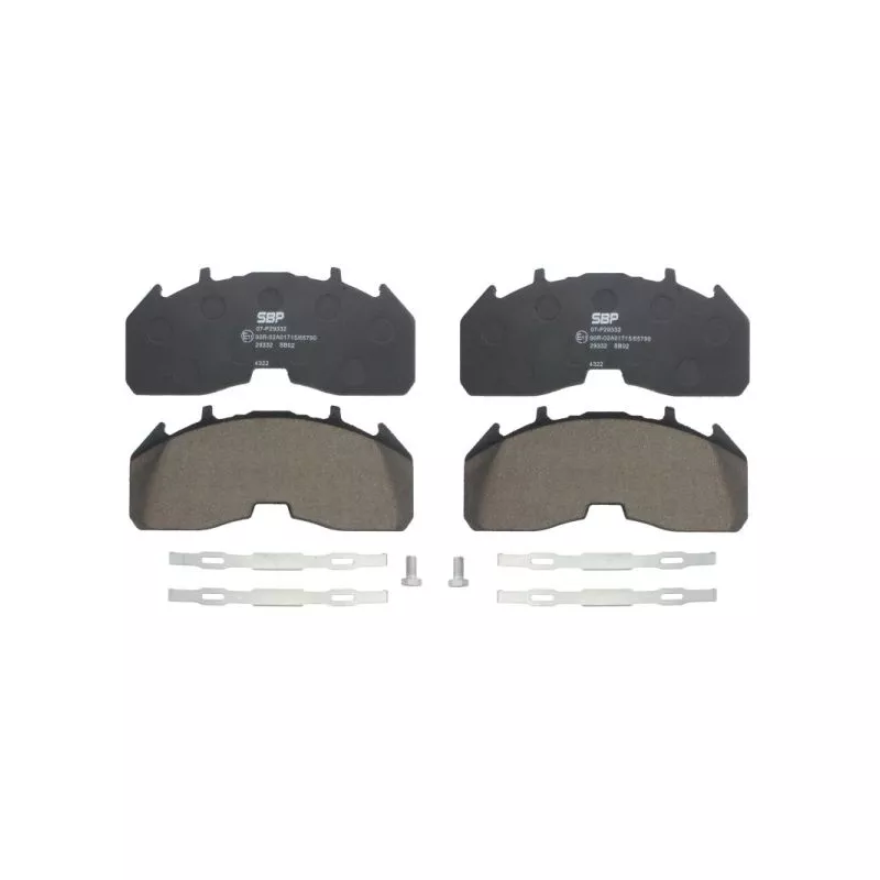 Jeu de 4 plaquettes de frein SBP 07-P29332