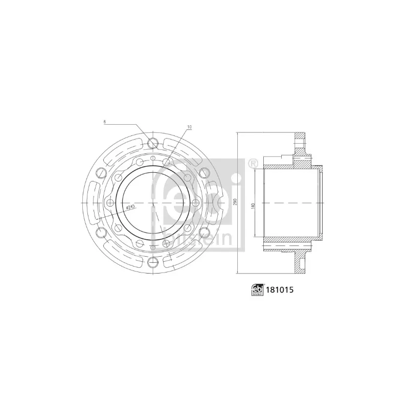 Moyeu de roue arrière FEBI BILSTEIN 181015