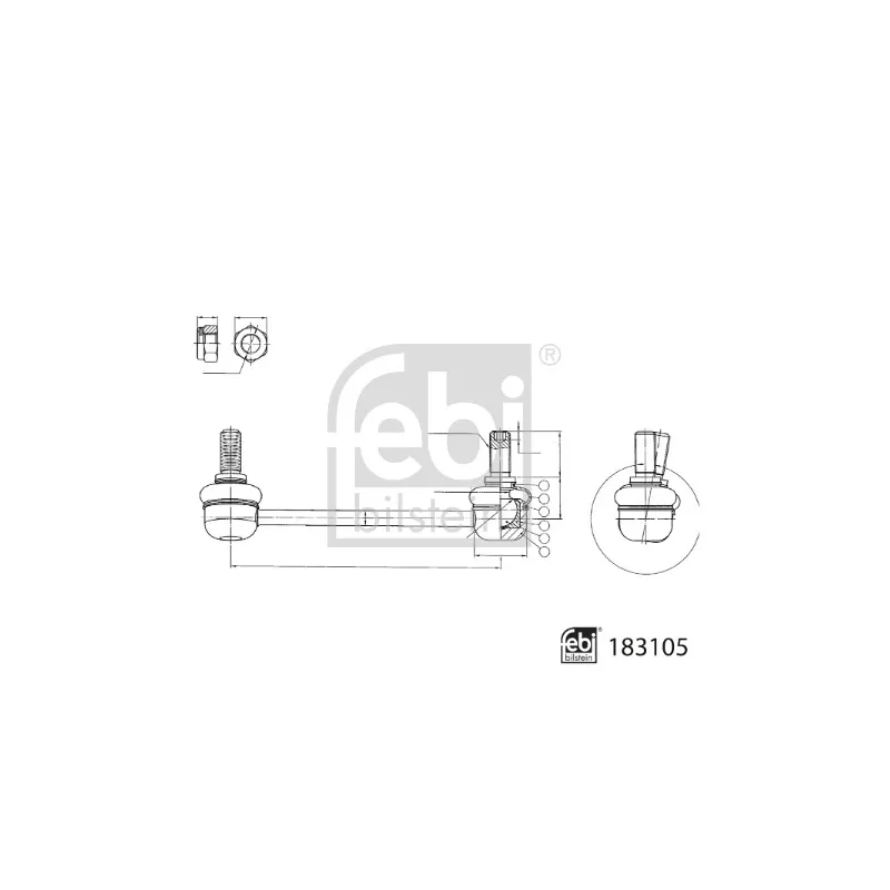 Entretoise/tige, stabilisateur avant gauche FEBI BILSTEIN 183105