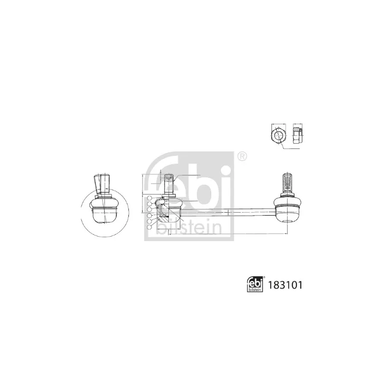 Entretoise/tige, stabilisateur avant droit FEBI BILSTEIN 183101