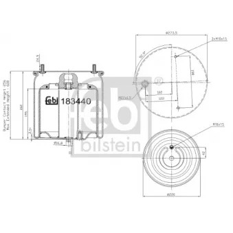 Ressort pneumatique, suspension pneumatique avant gauche FEBI BILSTEIN