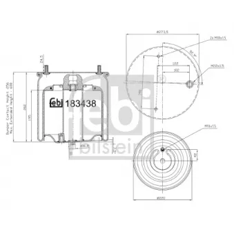 Ressort pneumatique, suspension pneumatique avant droit FEBI BILSTEIN