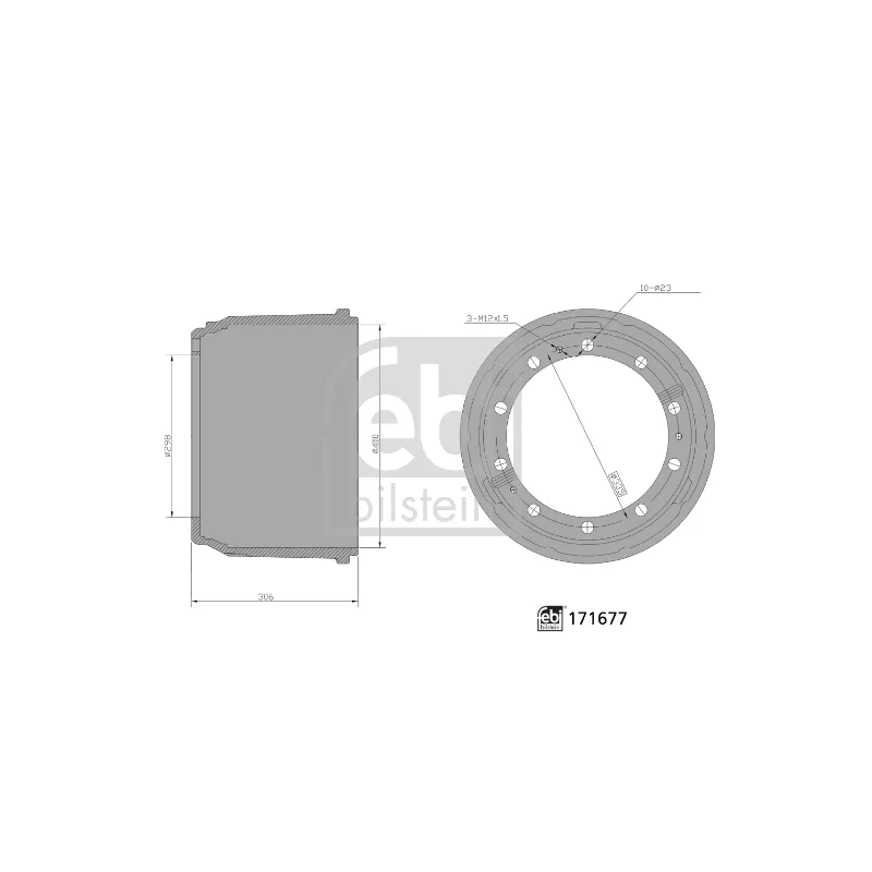 Tambour de frein FEBI BILSTEIN 171677