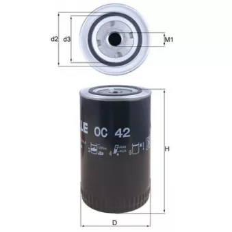 Filtre à huile MAHLE OC 42