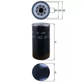 Filtre à huile MAHLE OC 474