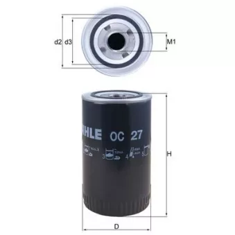 Filtre à huile MAHLE OC 27