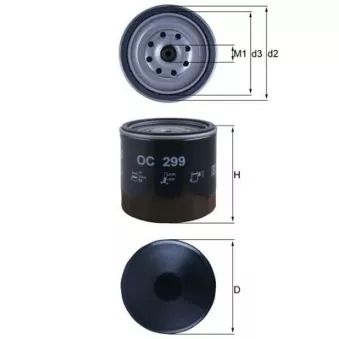 Filtre à huile MAHLE OC 299
