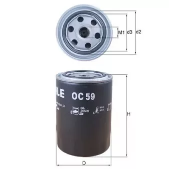 Filtre à huile MAHLE OC 59