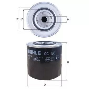 Filtre à huile MAHLE OC 86