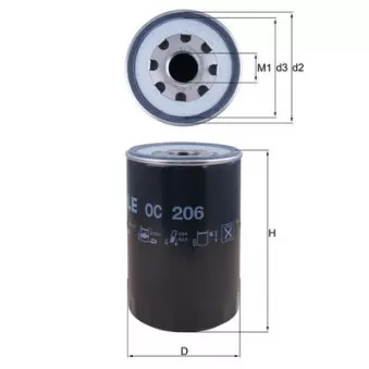 Filtre à huile MAHLE OC 206