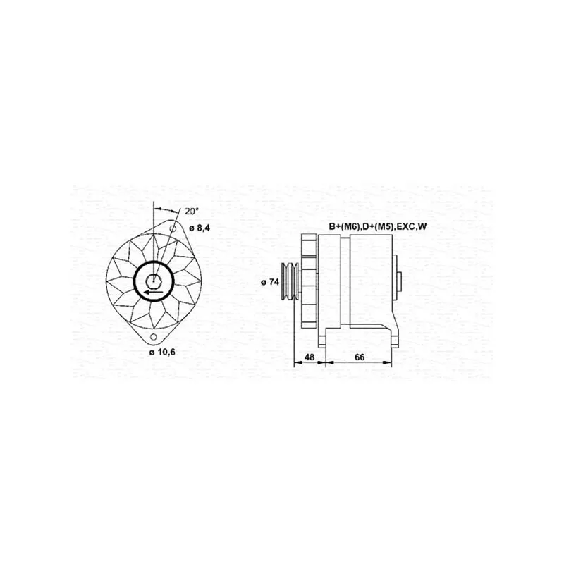 Alternateur MAGNETI MARELLI 944346129010