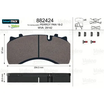 Jeu de 4 plaquettes de frein avant VALEO