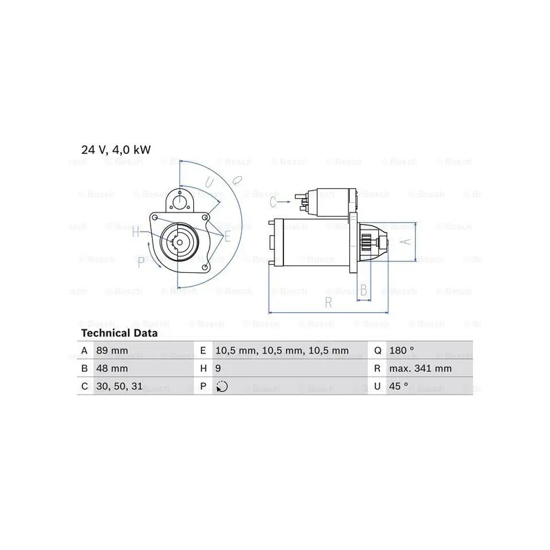 Démarreur BOSCH 0 986 010 980