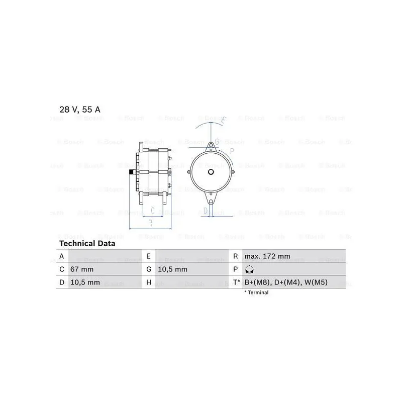 Alternateur BOSCH 0 986 036 280