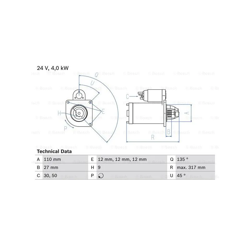 Démarreur BOSCH 0 986 019 010