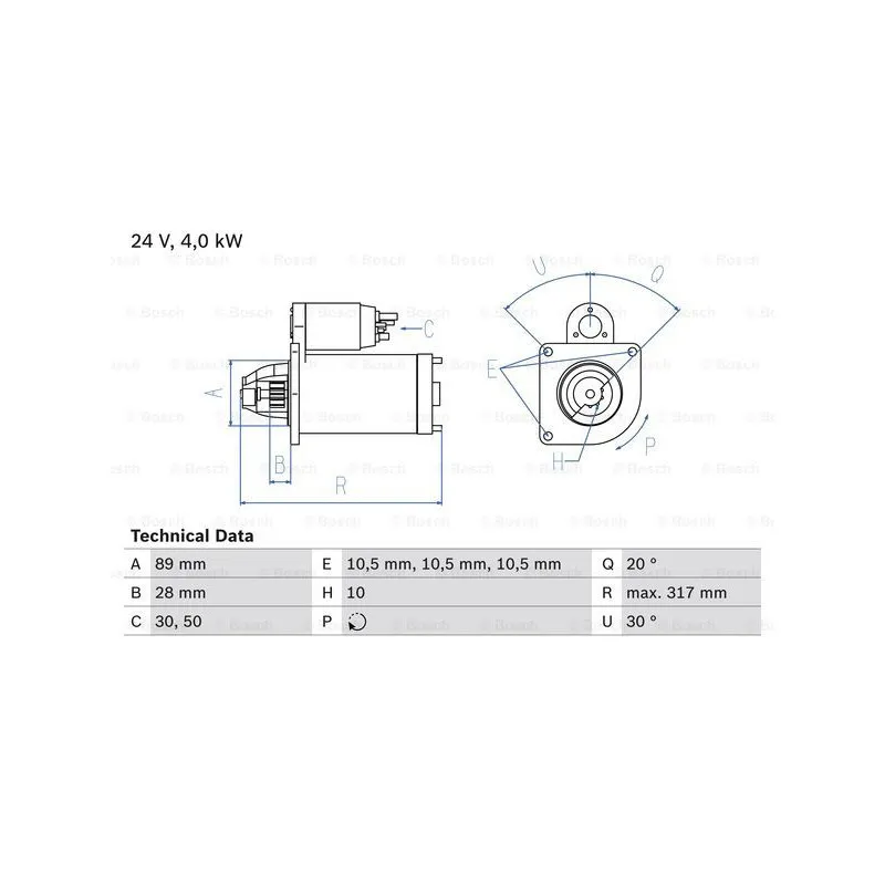 Démarreur BOSCH 0 986 020 070