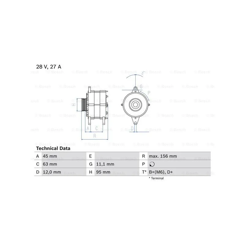 Alternateur BOSCH 0 986 031 340