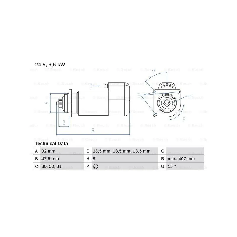 Démarreur BOSCH 0 986 016 520