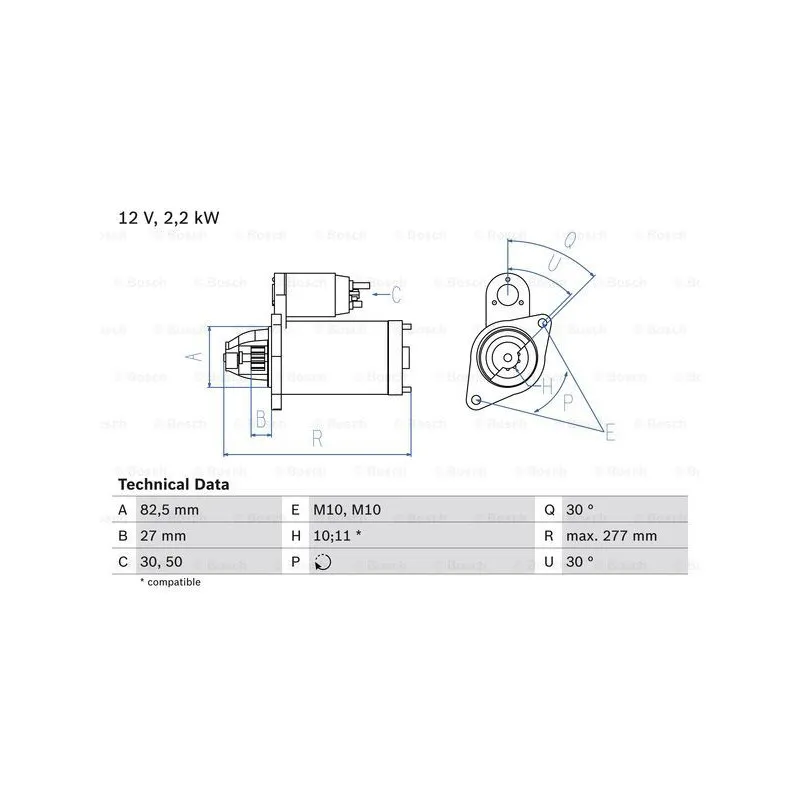 Démarreur BOSCH 0 986 014 660